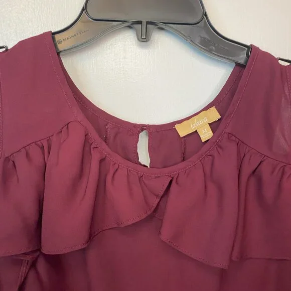 Takara Burgundy over the shoulder blouse - Picture 6 of 12